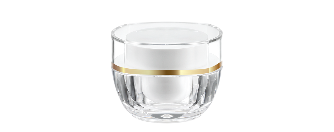 Acryl quadratischer Cremetiegel 30ml - KDA-30 Violette Blüte Verpackung Acryl quadratischer Cremetiegel 30ml - KDA-30 Violette Blüte Verpackung